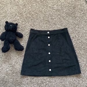 Suede silver bottom midi skirt